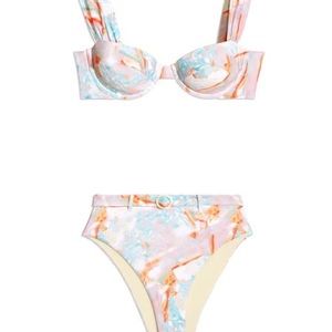 Weworewhat high waisted bikini set emily top Claudia bottom